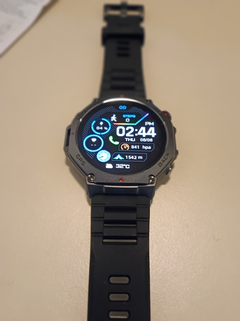 Black Sport Smartwatch with Fitness Tracking